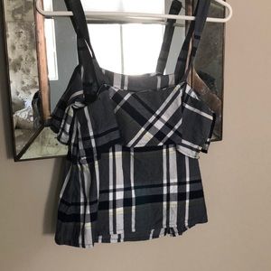 *SOLF* Banana Republic plaid ruffle tank top